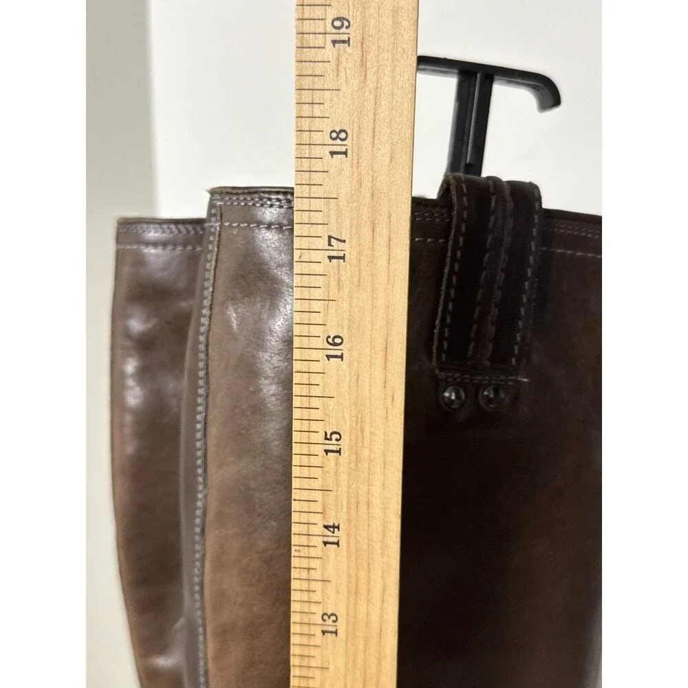 Frye Carmen Harness Tall Boots Women’s 7 B Brown Leather Moto Riding Western